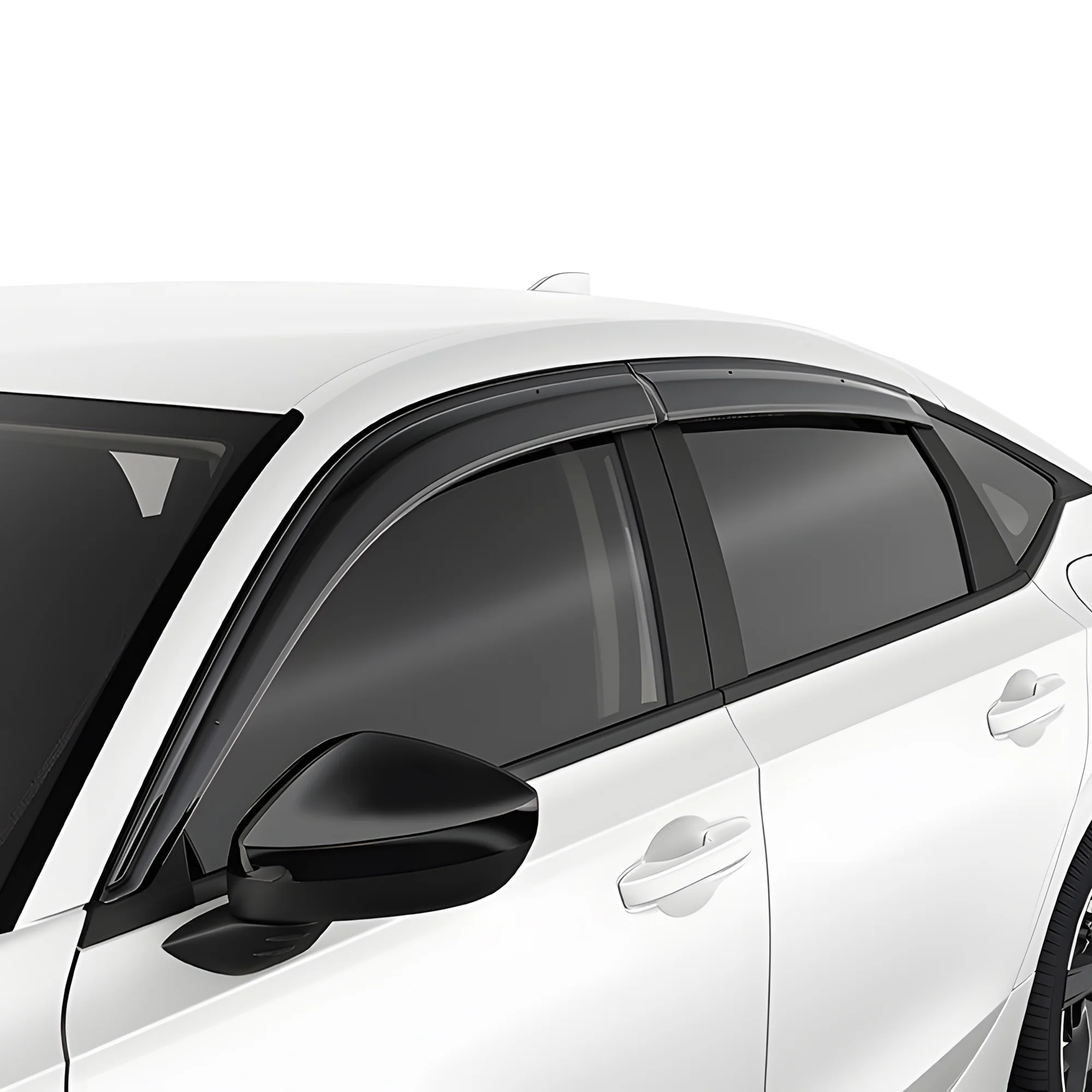 Honda Black Molding Window Visors for 2023-2026 Civic Hatch
