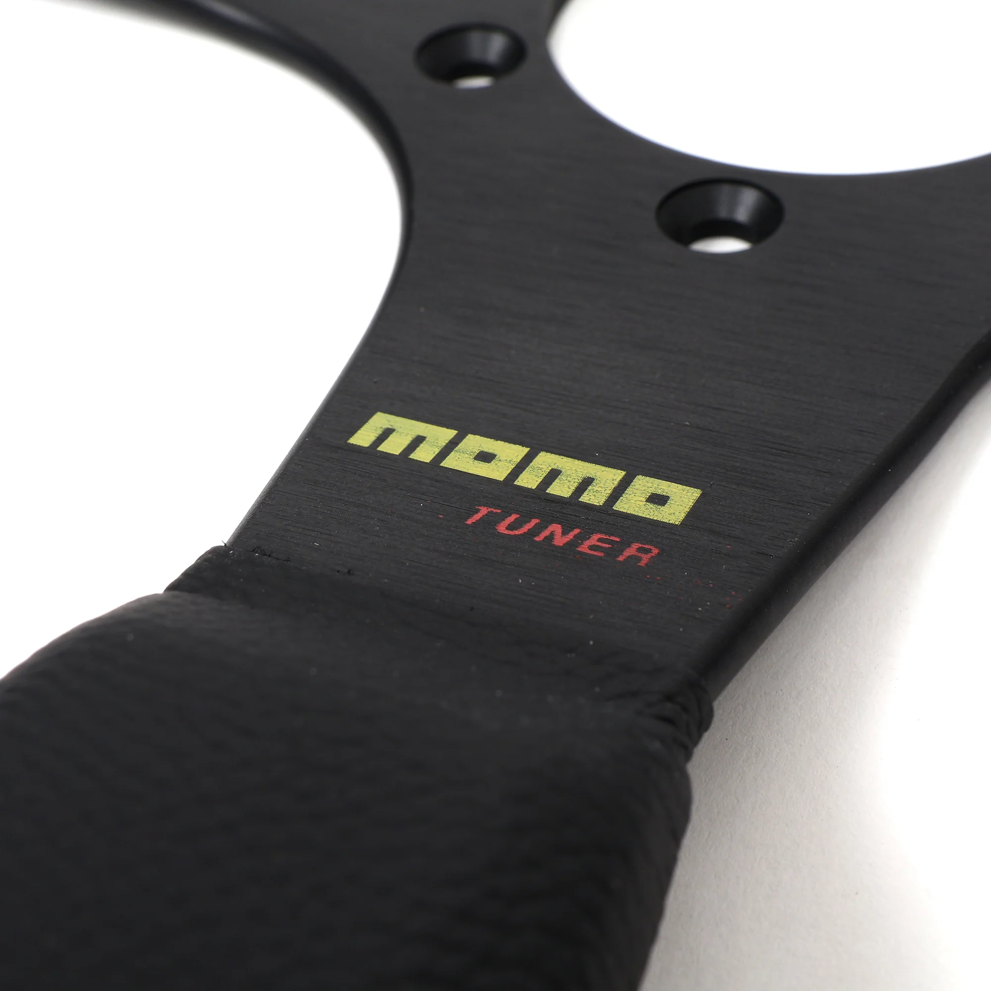 Momo Tuner Steering Wheel - Black Leather/Red Stitching - Image 6