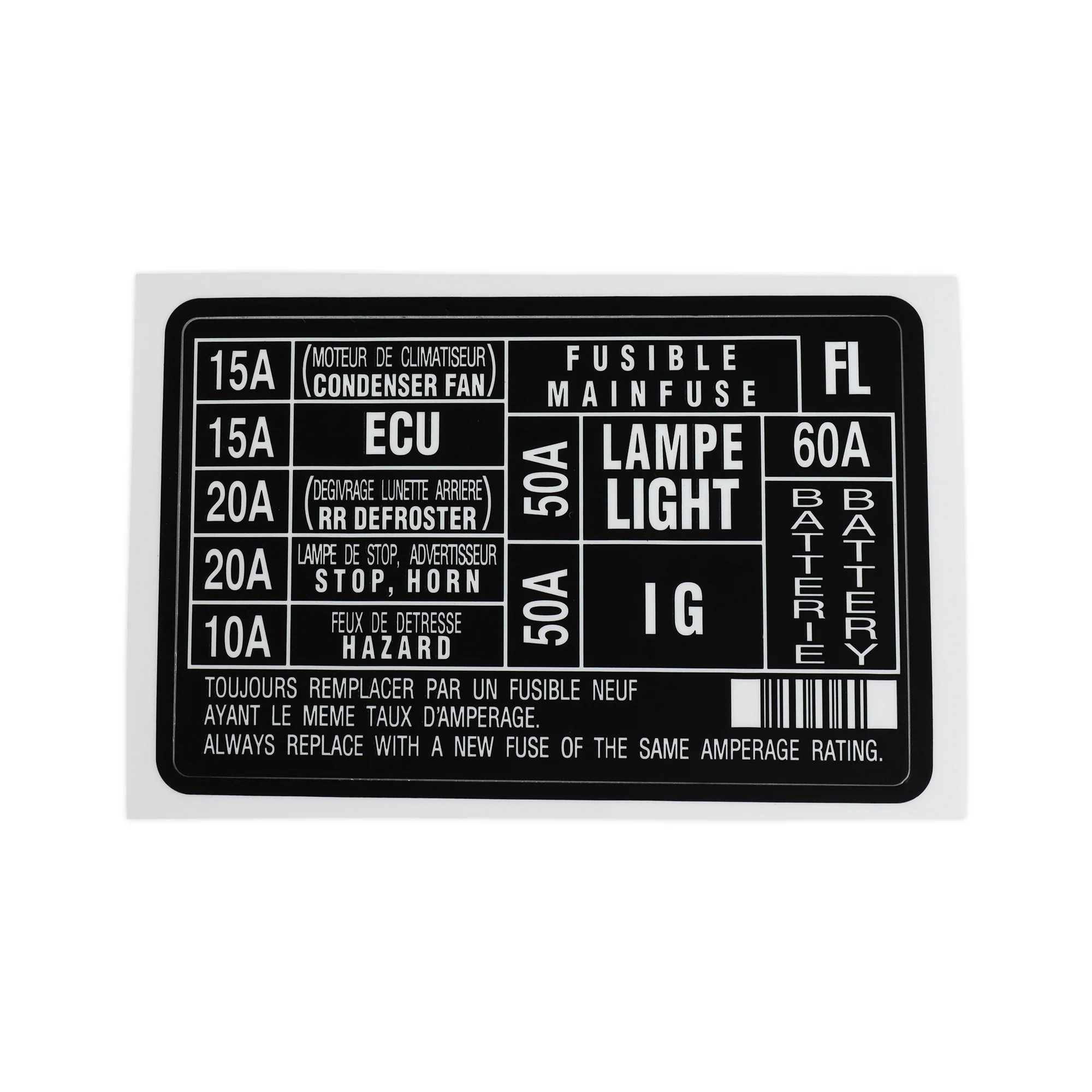 RestoTuner Engine Fuse Replacement Decal for 88-91 Civic/CRX - Image 2