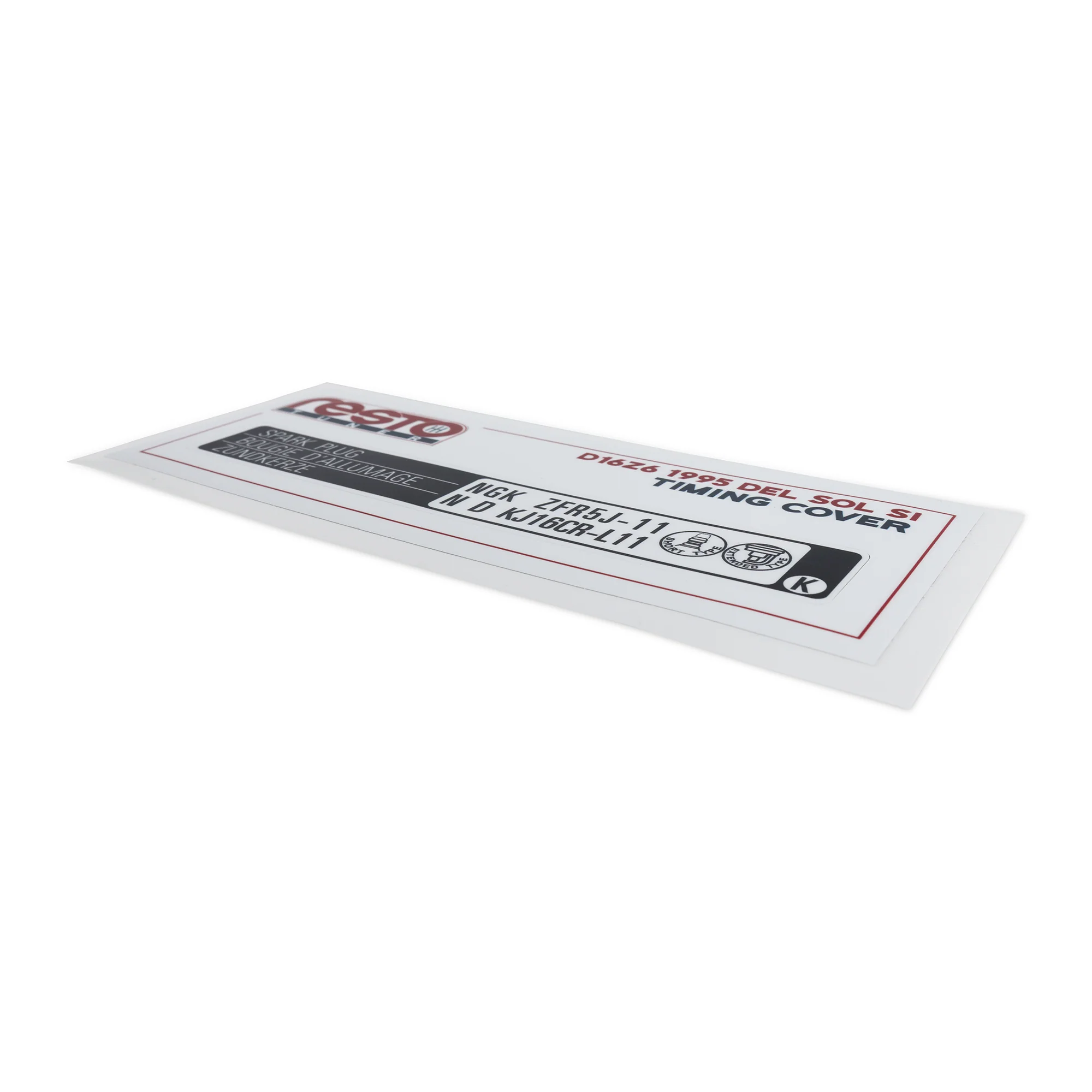RestoTuner 1992-1995 Civic/Del Sol Si/EX Timing Cover Replacement Decal - Image 2