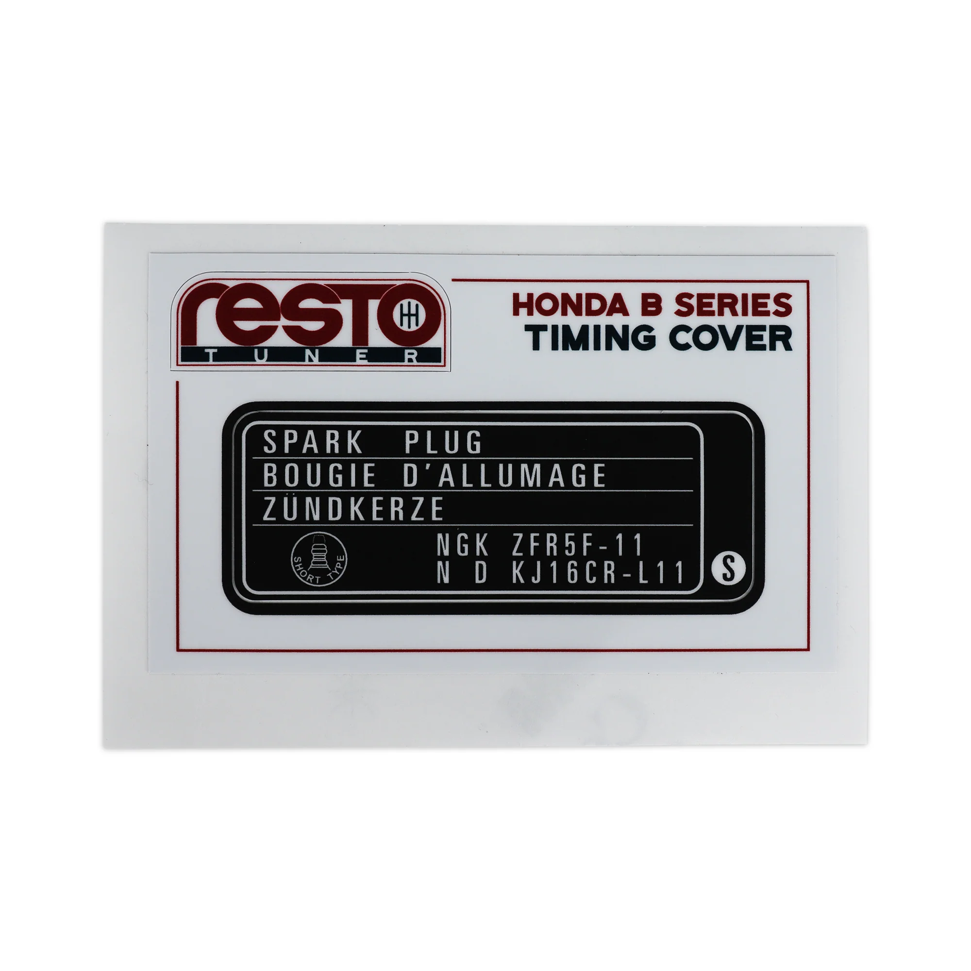 RestoTuner B Series Timing Cover Replacement Decal - Image 5