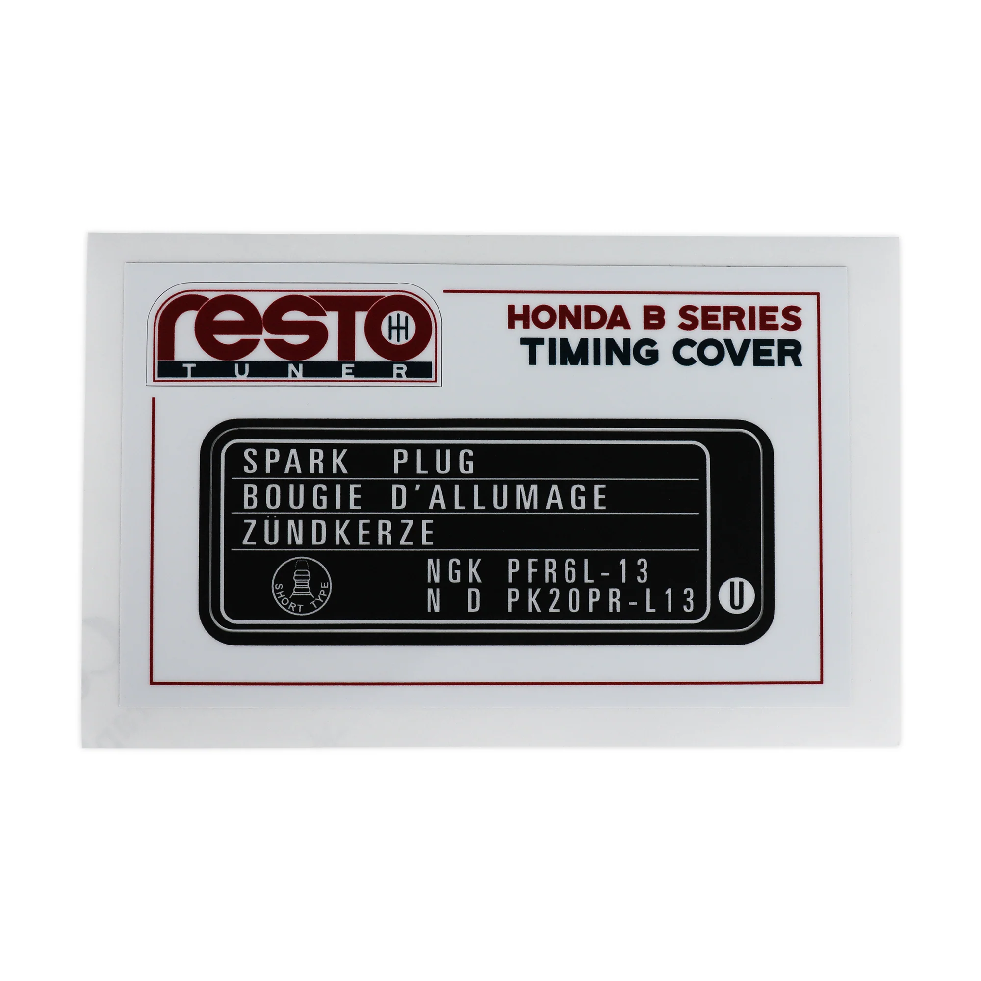 RestoTuner B Series Timing Cover Replacement Decal - Image 7