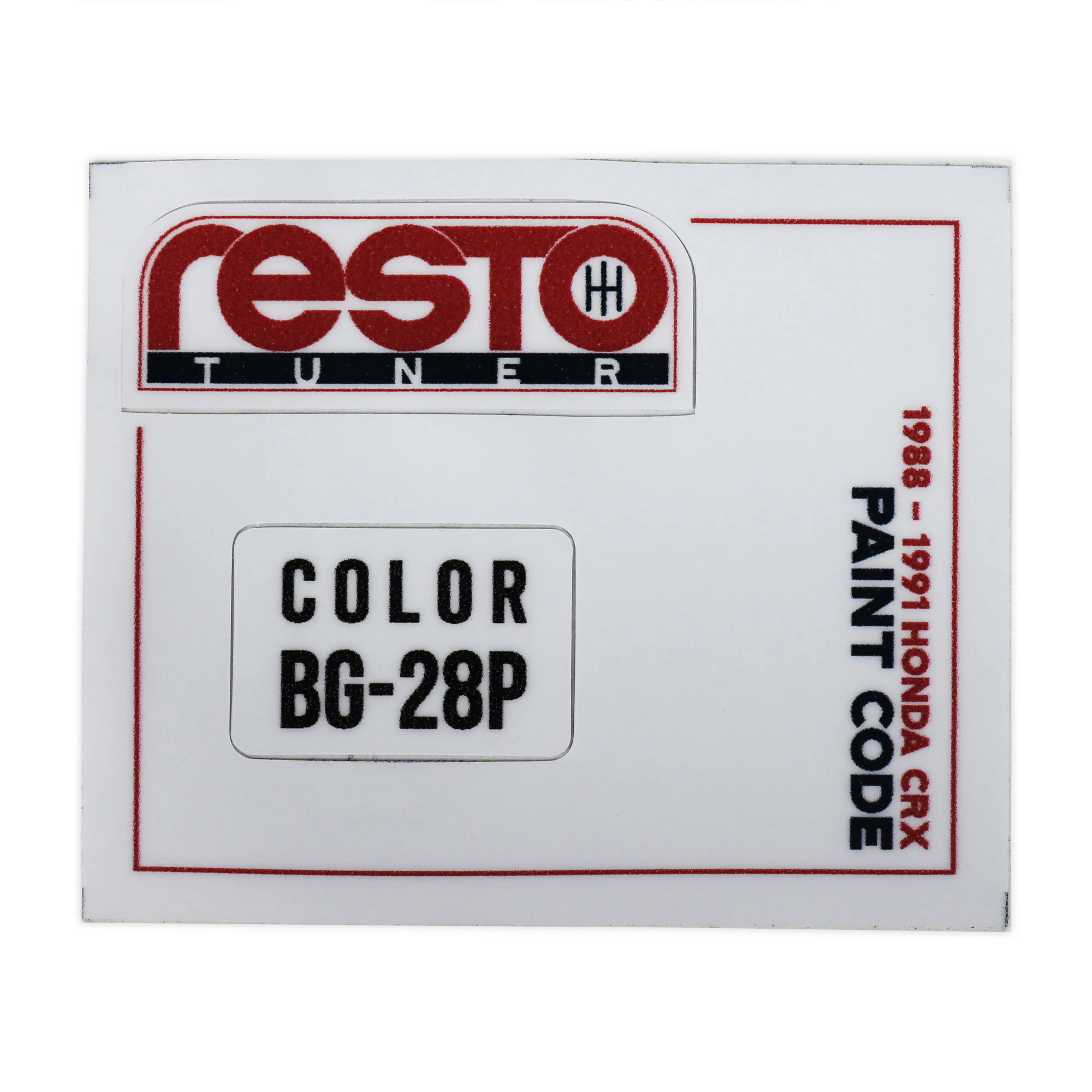 RestoTuner Honda Paint Code Replacement Decals - Image 17