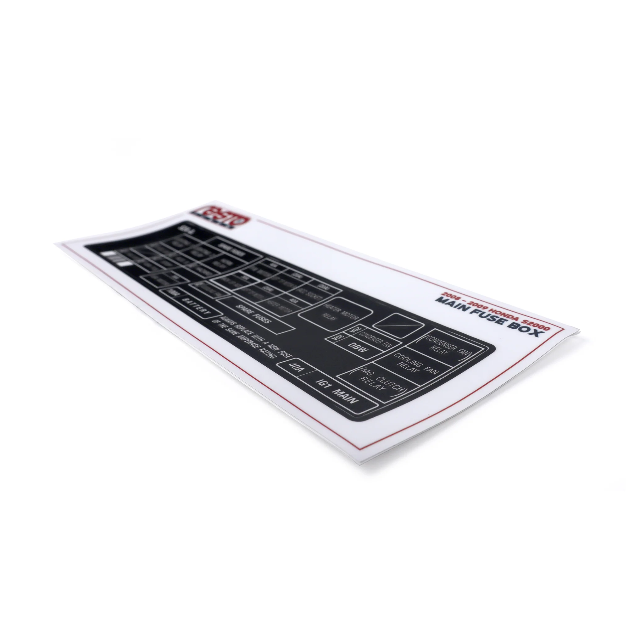 RestoTuner Honda S2000 Engine Bay Fuse Box Replacement Decal - Image 12