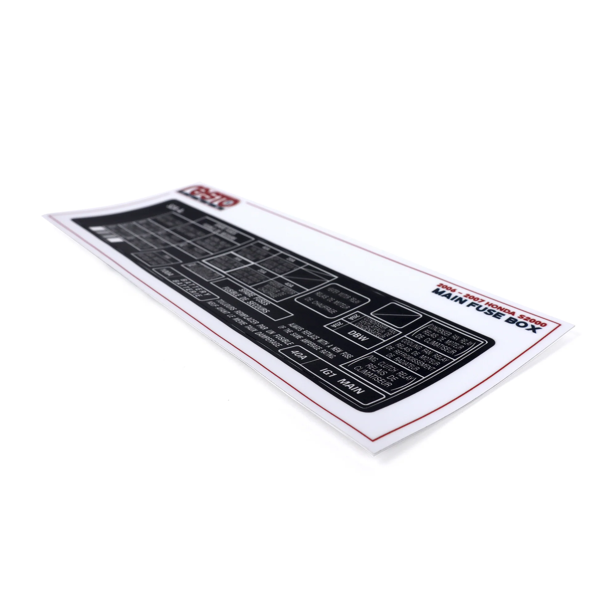 RestoTuner Honda S2000 Engine Bay Fuse Box Replacement Decal - Image 8